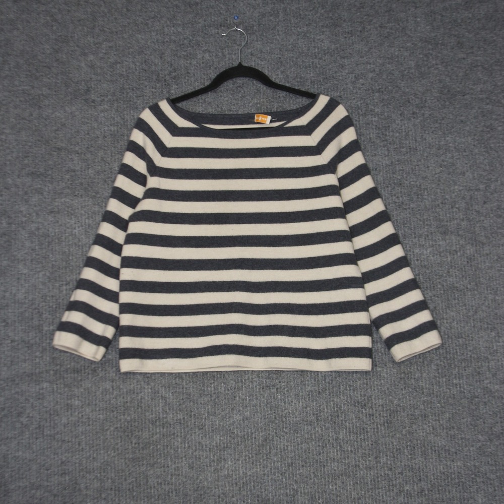 Striped Boatneck Sweater - Cream & Black